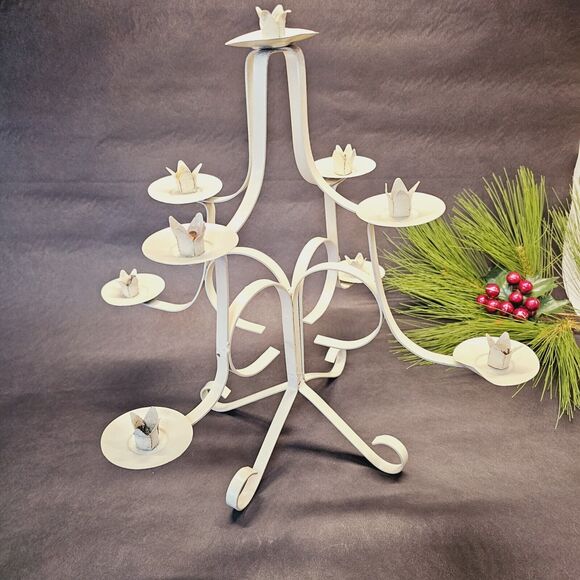 Hallmark? Metal Christmas Tree Candle Taper Holder Decoration Table Top 14" High - Picture 9 of 12